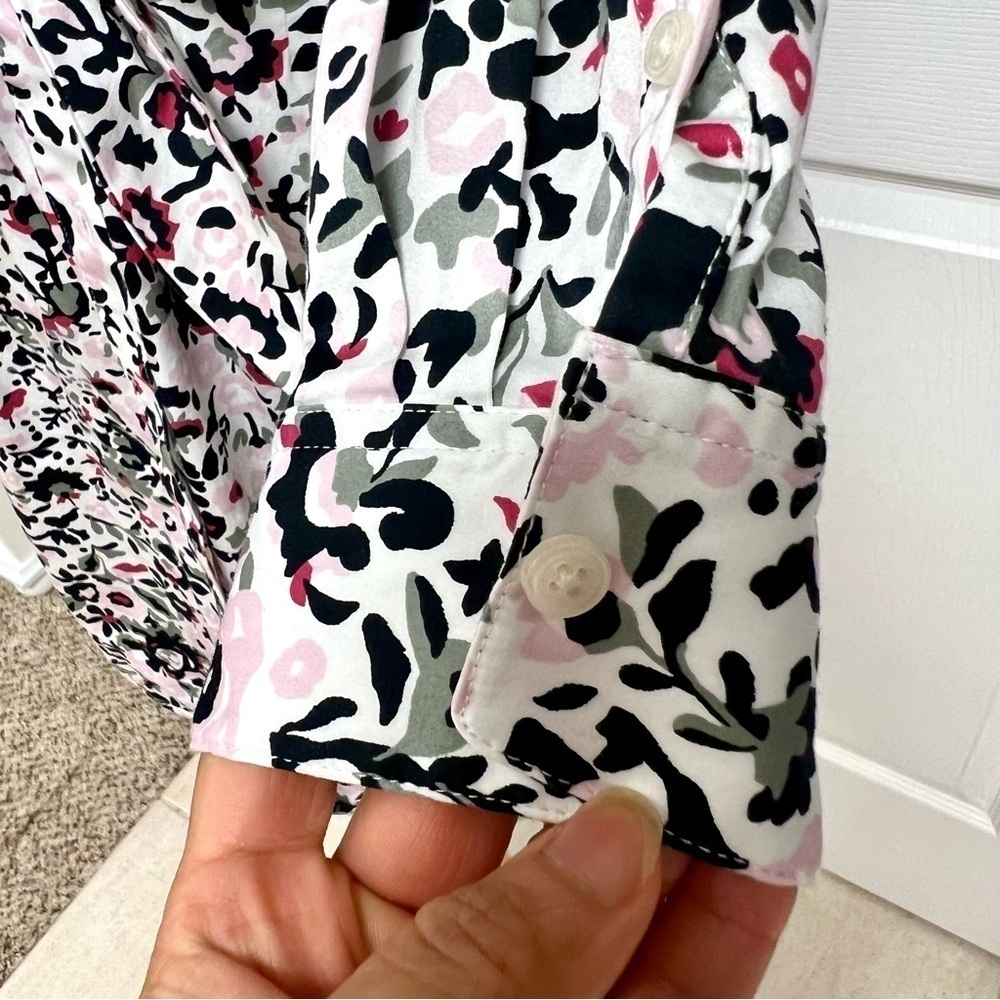 UNTUCKit Lisa Stretch Cotton floral Shirt Dress Size 4 Tie Waist Cocktail pocket - Picture 7 of 15